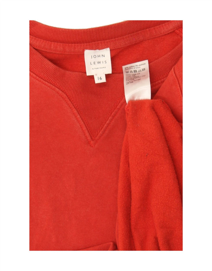 JOHN LEWIS Womens Sweatshirt Jumper UK 16 Large  Red Cotton Vintage John Lewis and Second-Hand John Lewis from Messina Hembry 