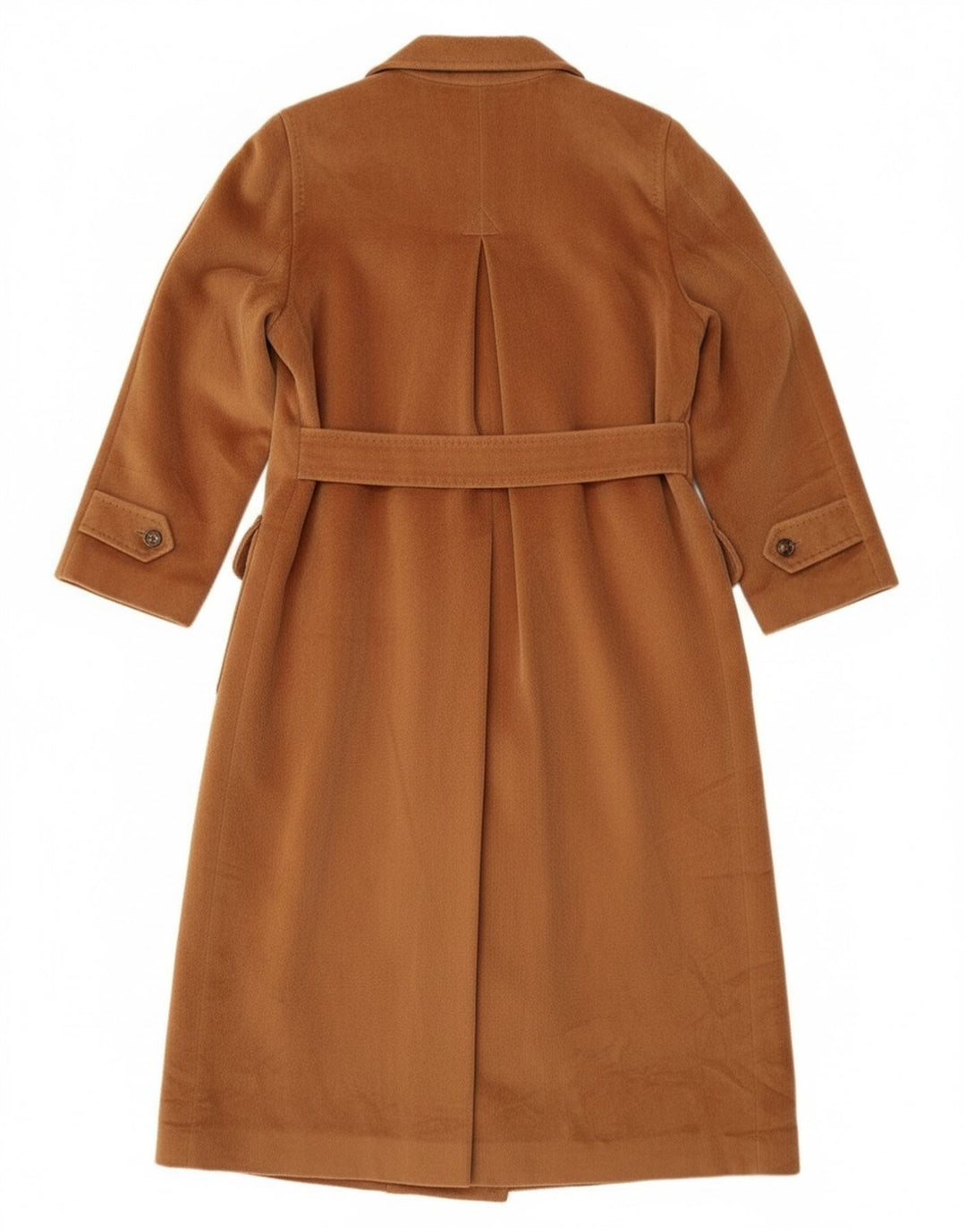 Dwurzędowy płaszcz damski Piacenza UK 14, duży, brązowy, wełniany