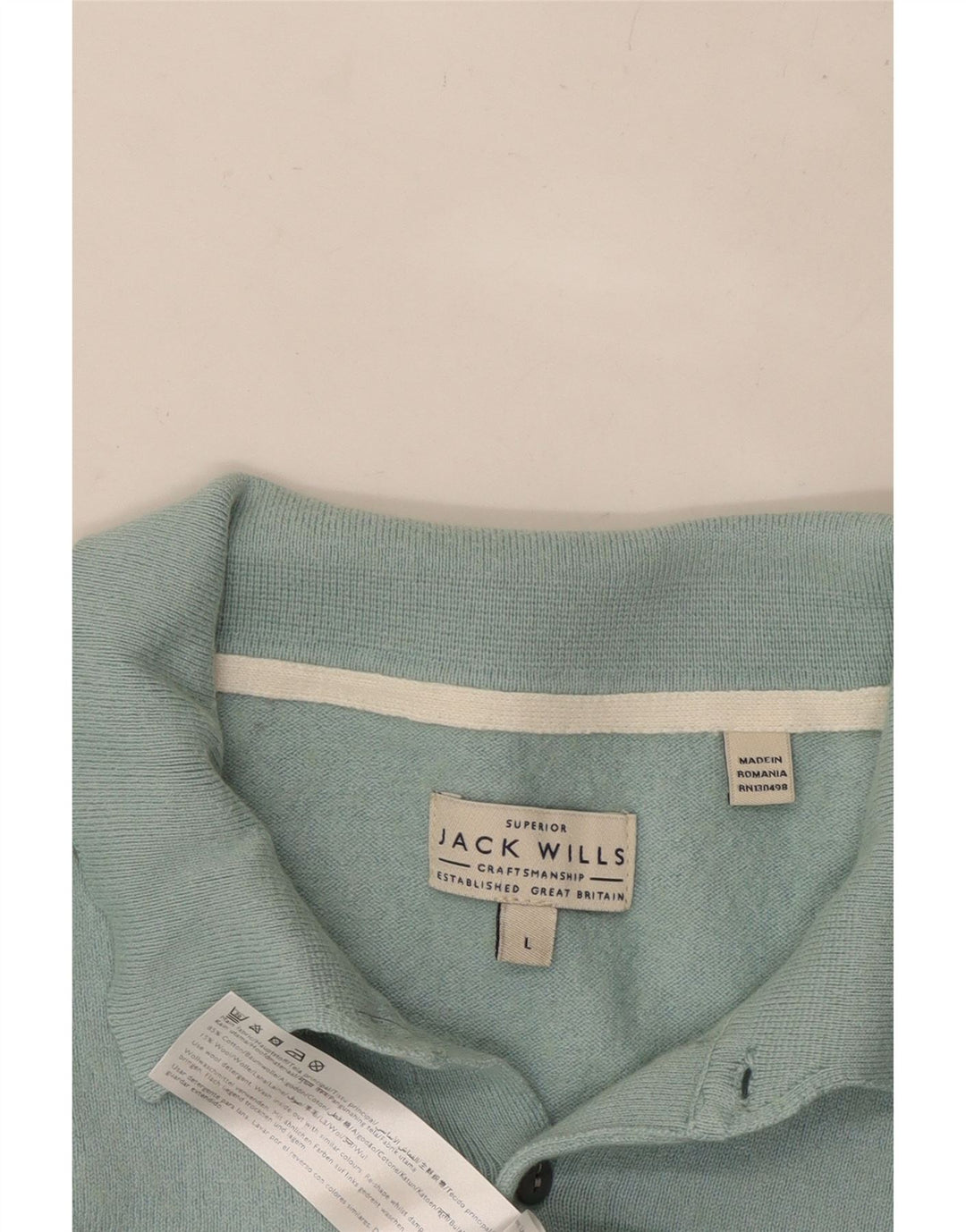 JACK WILLS Męski sweter polo, duży, niebieski, bawełniany