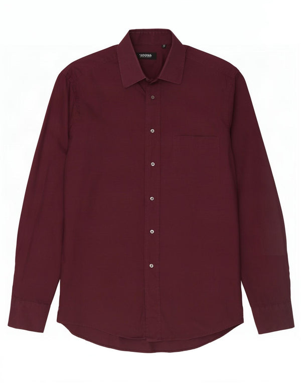 Koszula męska Hugo Boss, rozmiar 39 15 1/2, średnia, bordowa bawełna