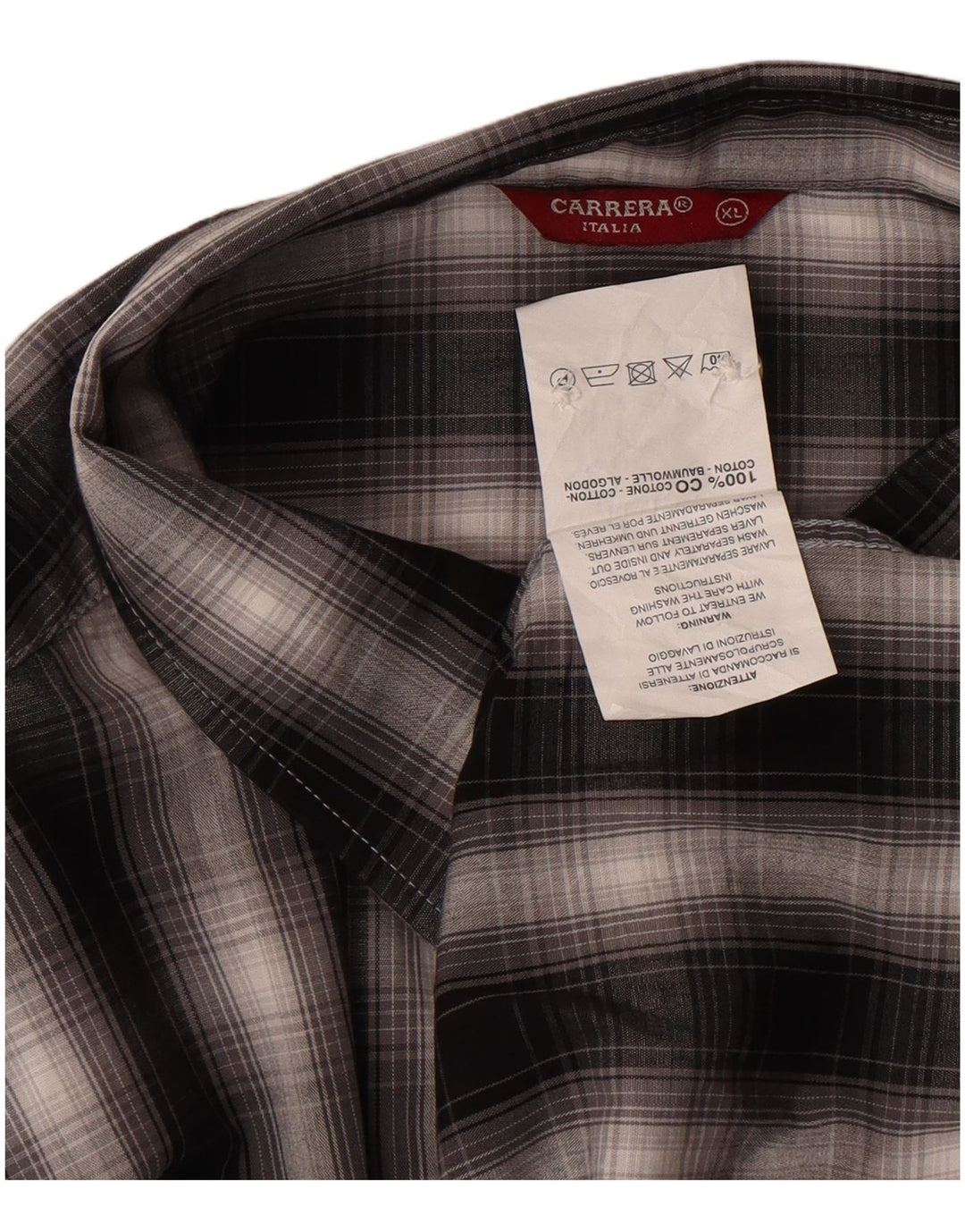 Męska koszula flanelowa Carrera XL w czarną kratkę, bawełniana