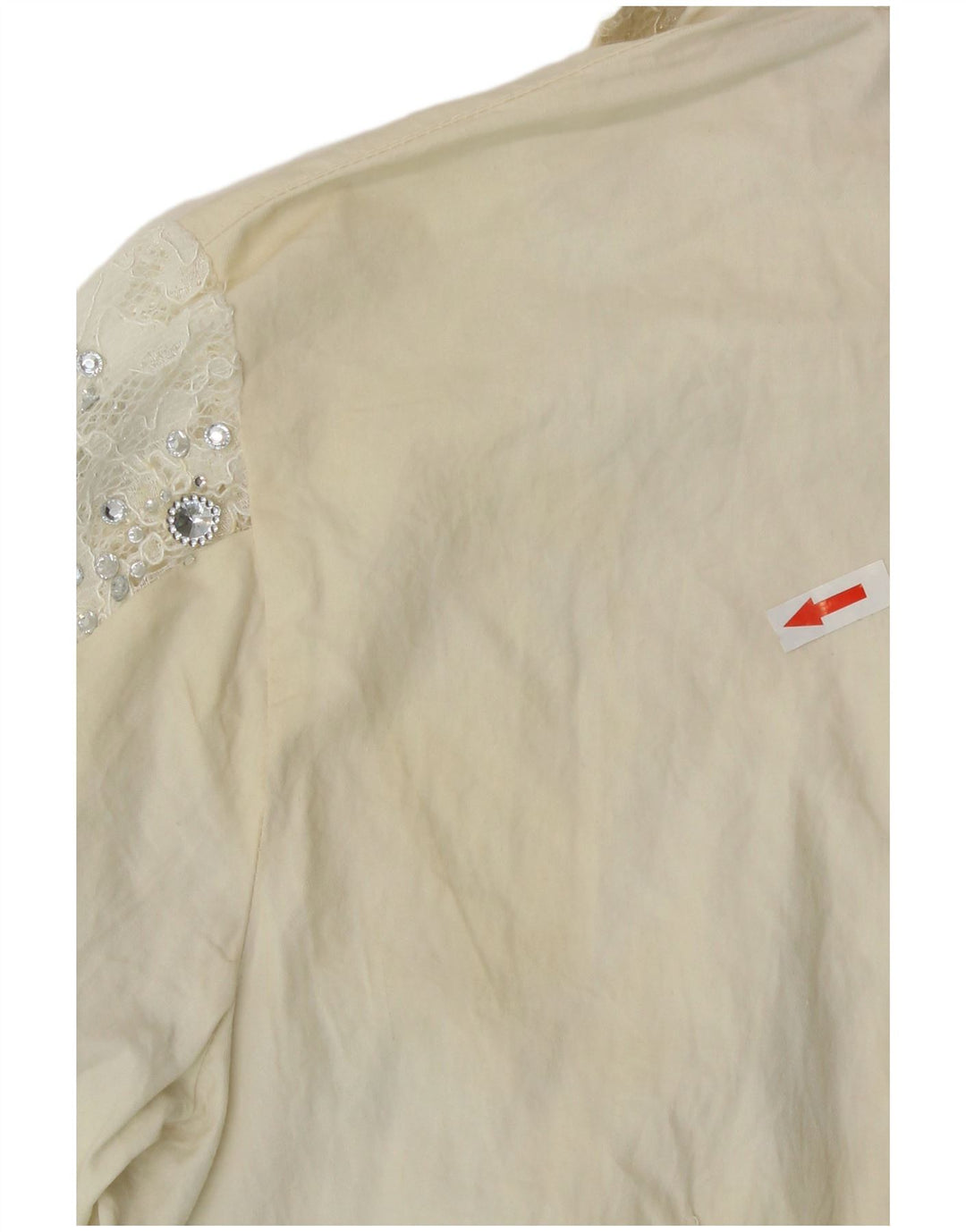 Damska bluzka koszulowa w stylu vintage UK 12 Średnia złamana biel w kwiaty