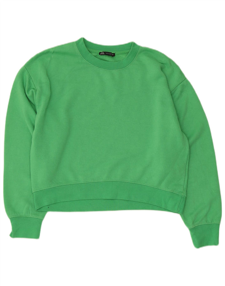 Damski sweter typu Crop Bluza Zara UK 14, średni zielony poliester