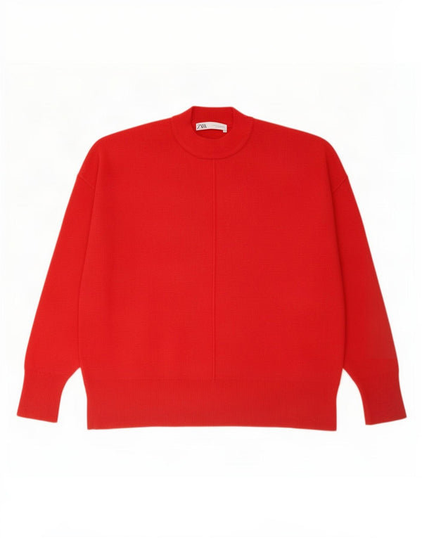 Sweter damski Zara Oversize z okrągłym dekoltem UK 10 Small Red