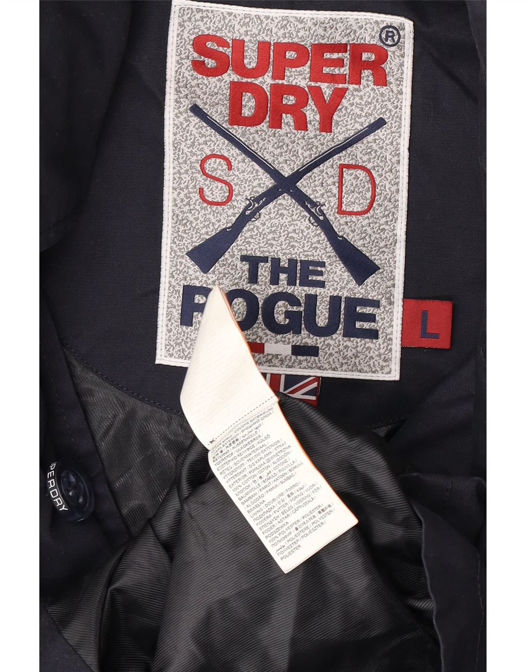 Płaszcz męski Superdry Pea Coat UK 40, duży, granatowy, bawełniany