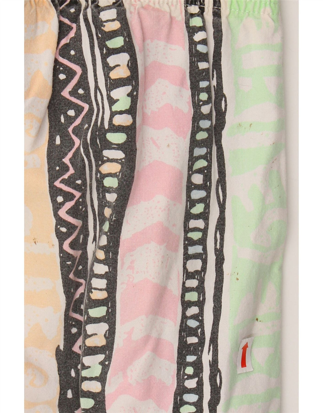 Niebieskie damskie zwężane spodnie z wysokim stanem W34 L31 Wielokolorowe geometryczne