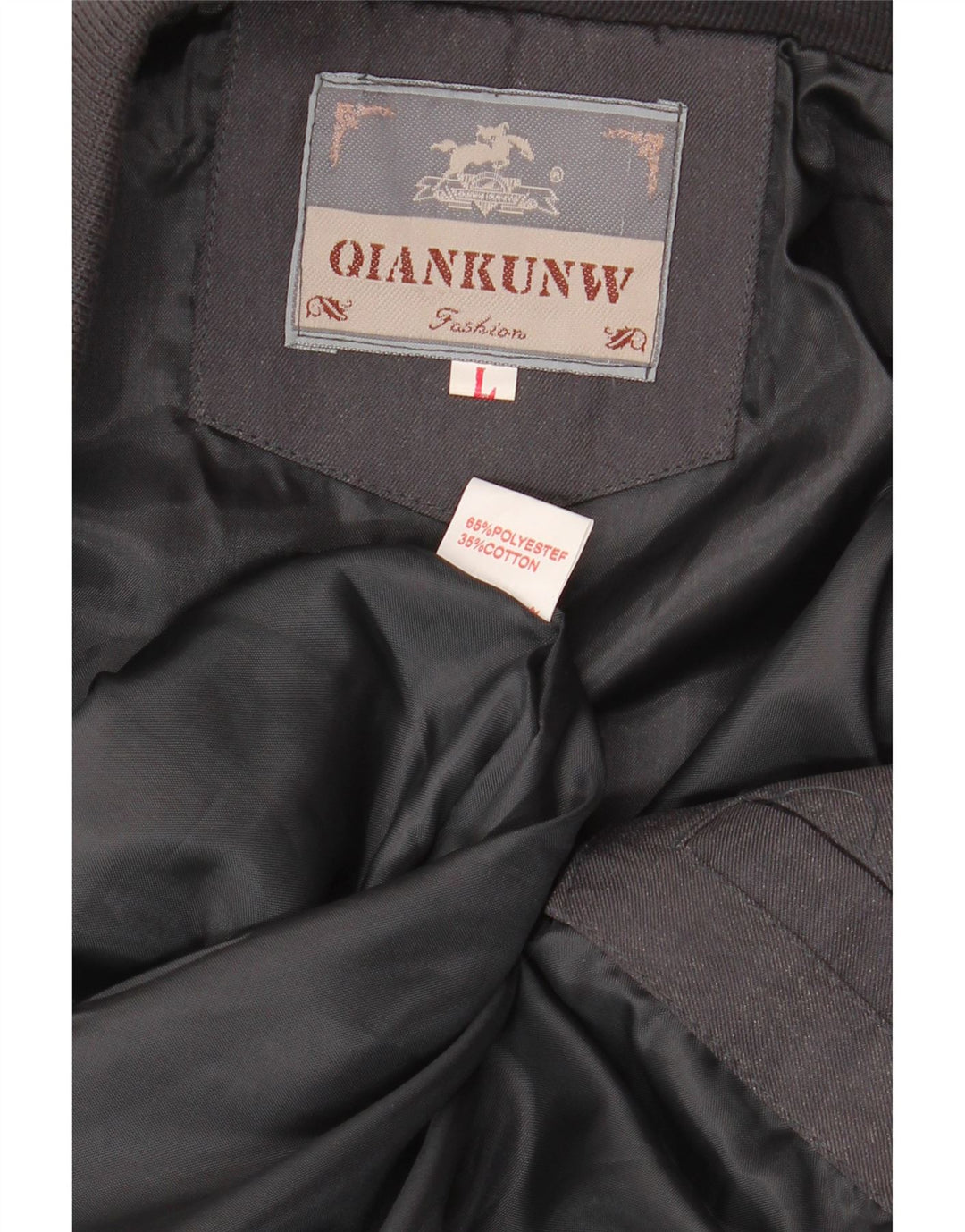 Męska kurtka bomberka VINTAGE UK 40, duża, czarna, z blokami kolorów, poliester