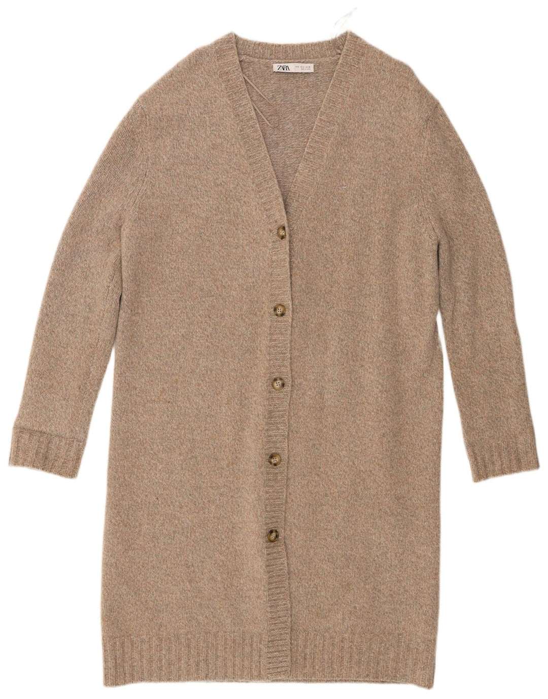 Damski sweter oversize z długim rękawem Zara UK 10 Small, szara wełna