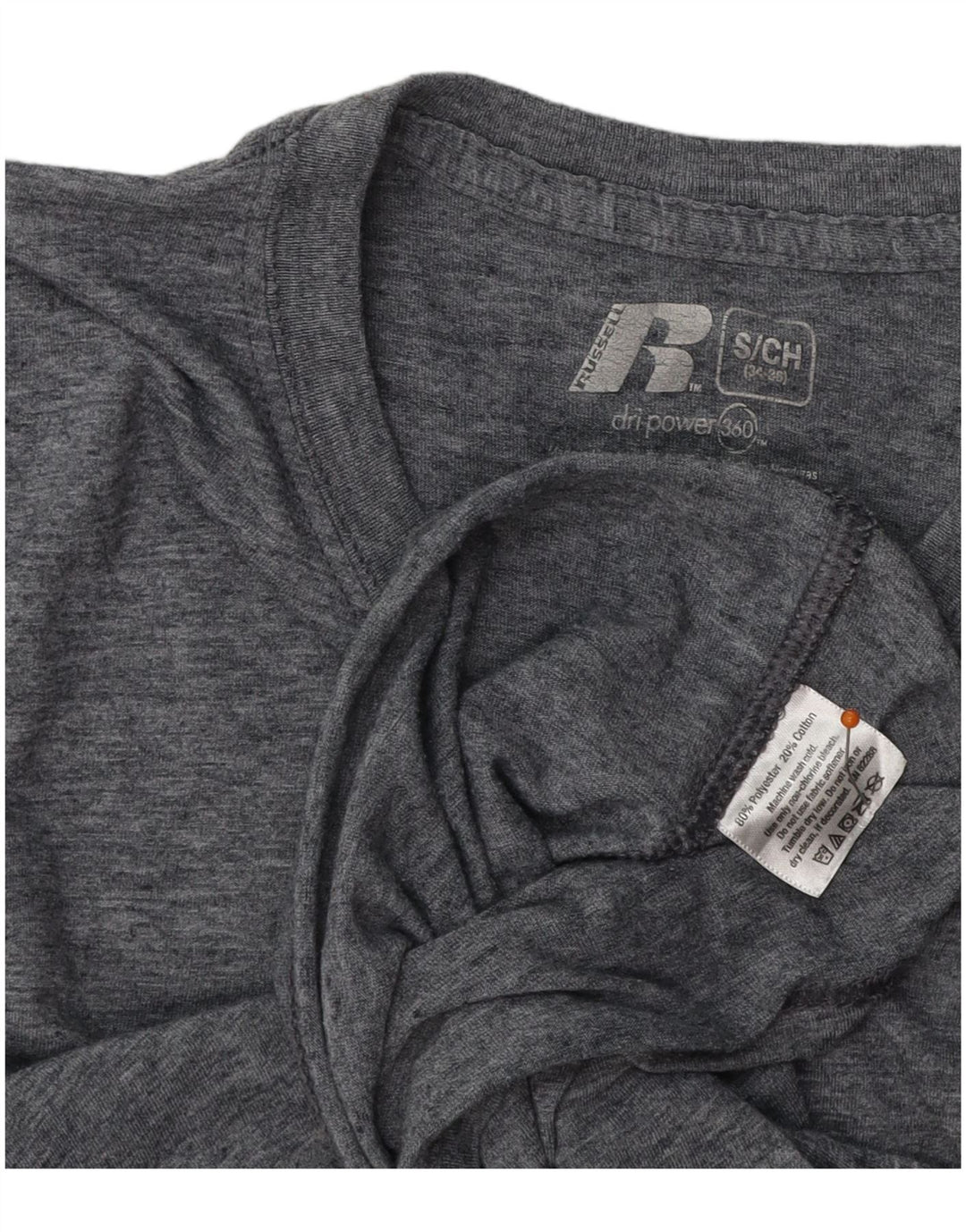 T-shirt męski RUSSELL ATHLETIC UK 34/36, mały, szary poliester