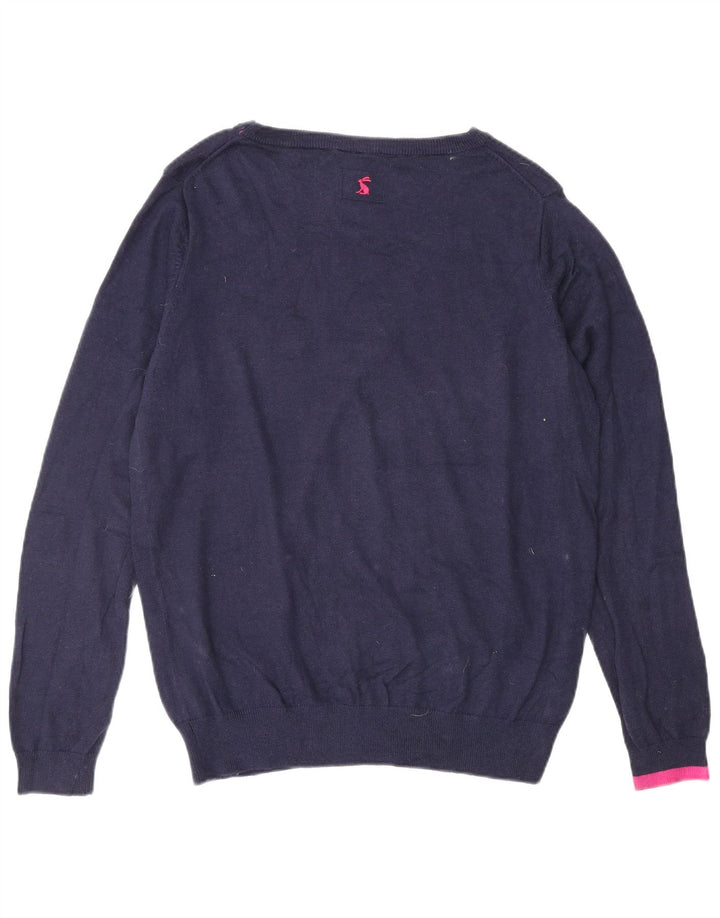 Sweter damski Joules z dekoltem w łódkę UK 14, duży, granatowy, świąteczny