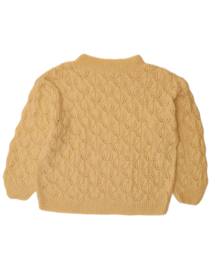 Sweter damski VINTAGE z golfem UK 14, duży, beżowy