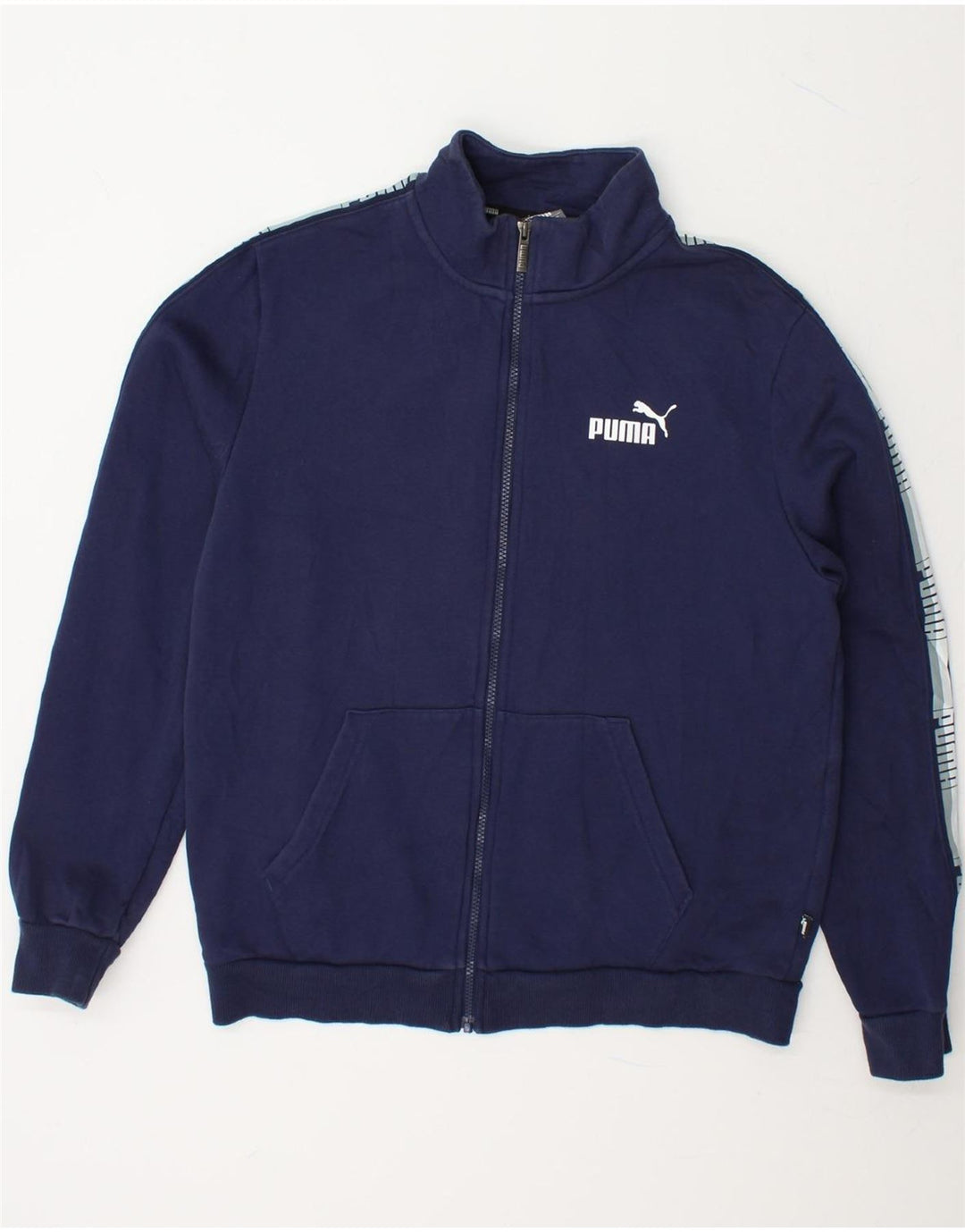 PUMA Mens Graphic Tracksuit Top Jacket Medium Navy Blue Cotton Vintage Puma and Second-Hand Puma from Messina Hembry 