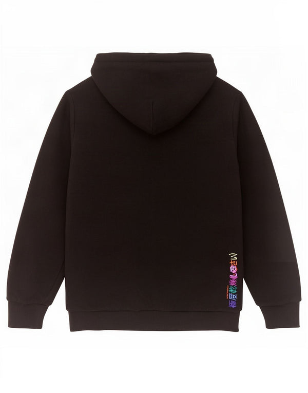 Damski sweter z kapturem Superdry Graphic UK 16, duży, czarny, bawełniany