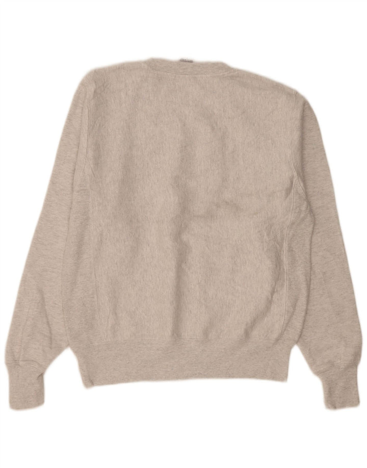 Męski sweter z grafiką Champion, mały, szary, bawełniany