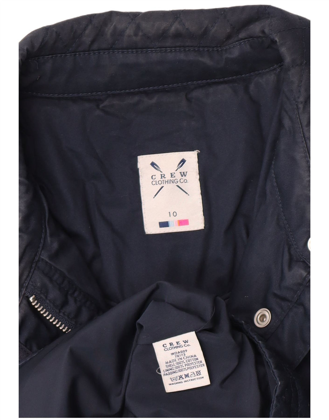 Crew Clothing Damska pikowana kurtka o regularnym kroju UK 10, mała, granatowa