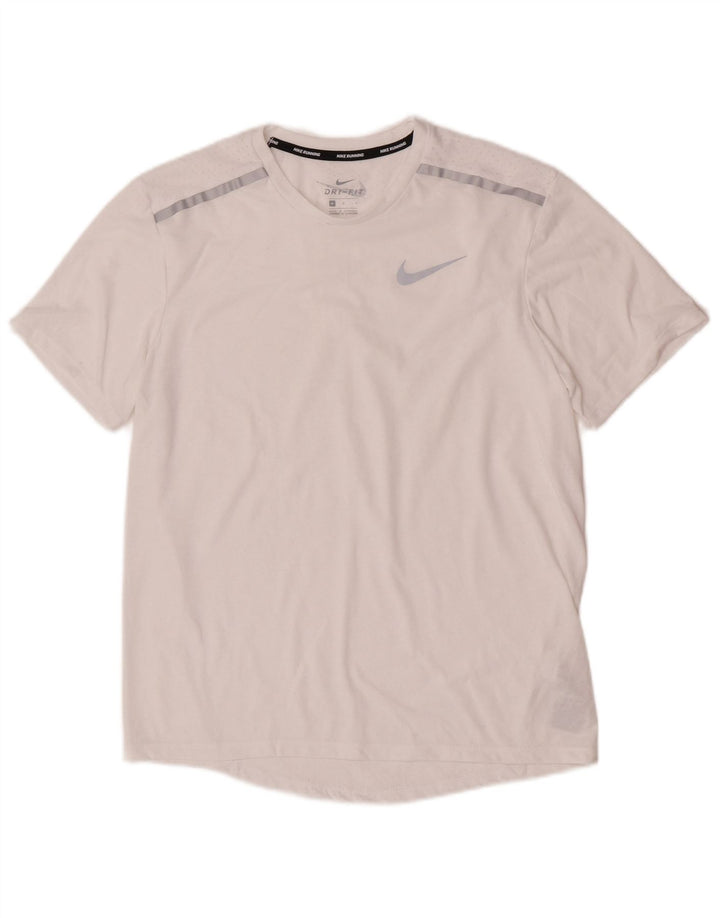 Męski T-shirt Nike Dri Fit z grafiką, średni biały poliester