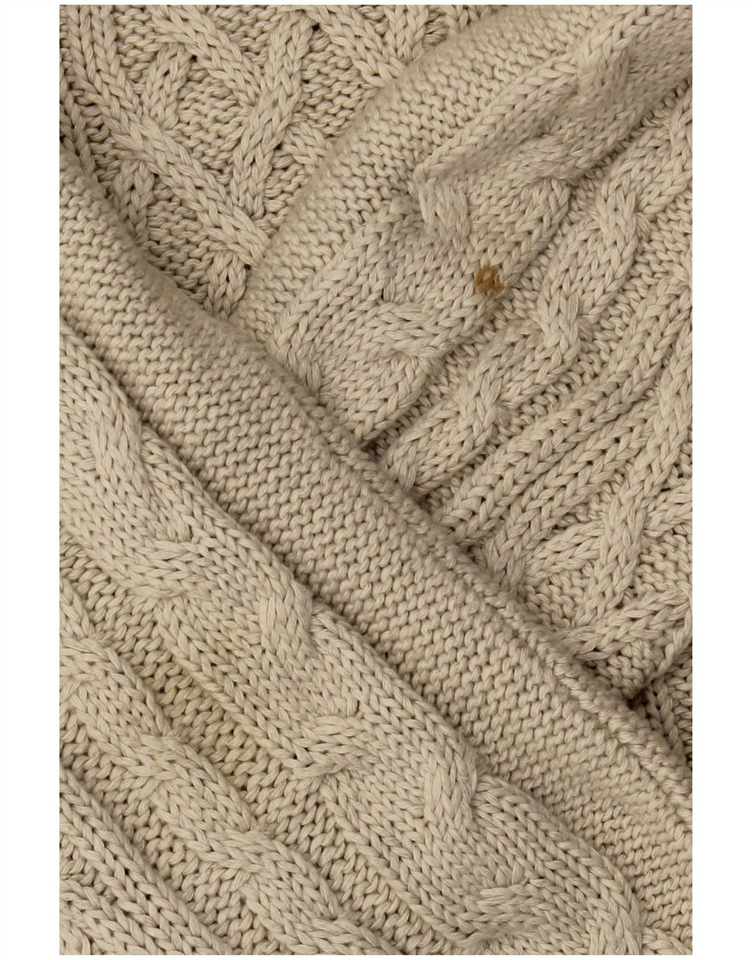 Męski sweter Zara z dekoltem w łódkę, duży, beżowy, bawełniany