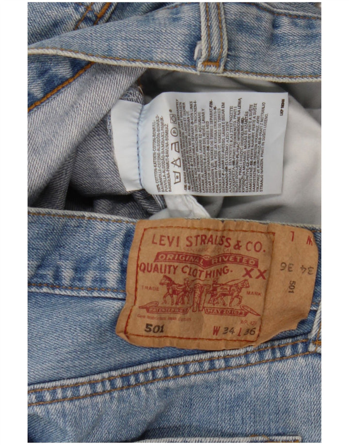Męskie spodenki jeansowe LEVI'S 501 W34, duże, niebieskie, bawełniane