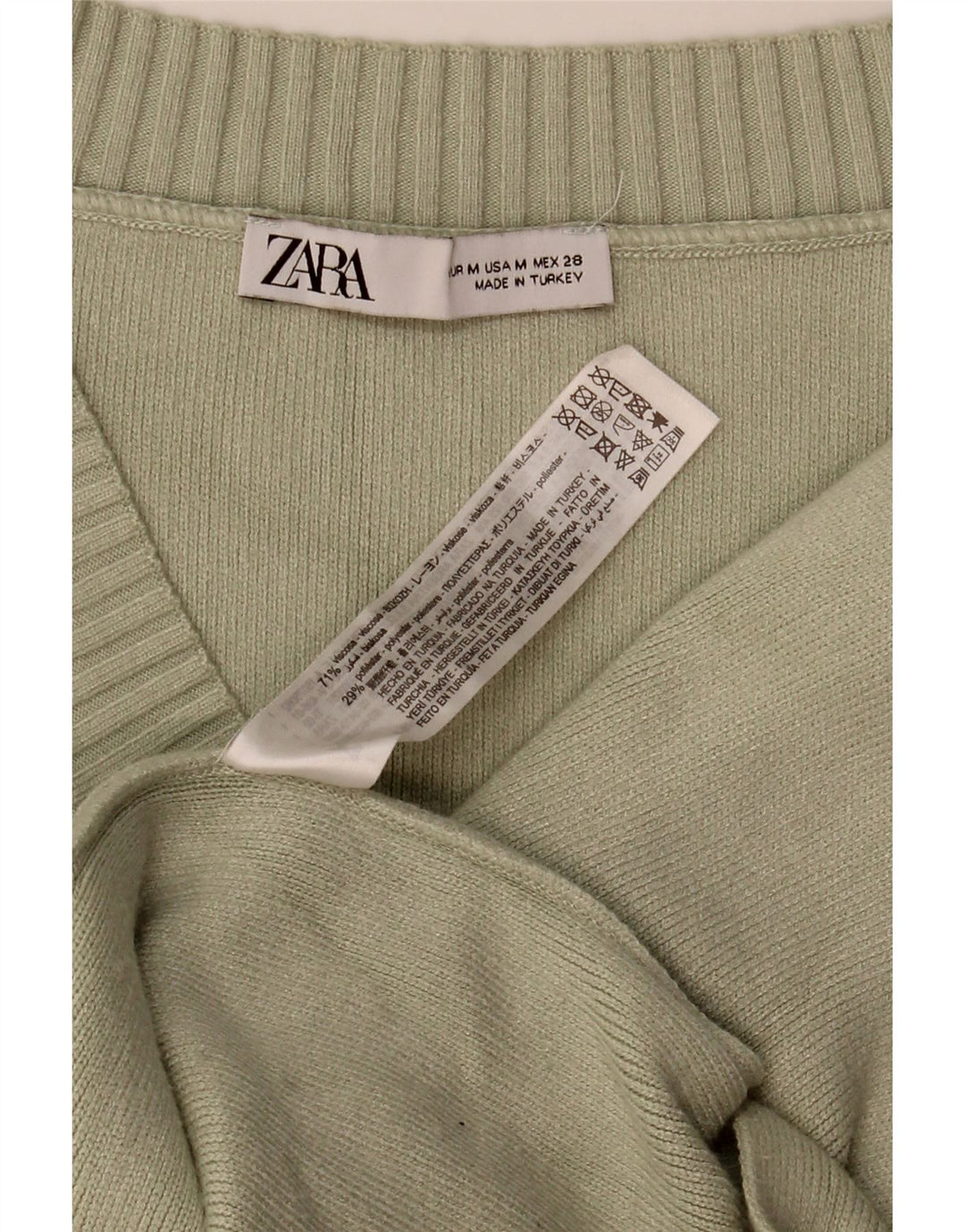 Damski podkoszulek oversize z kamizelką Zara UK 14, średni khaki, wiskoza