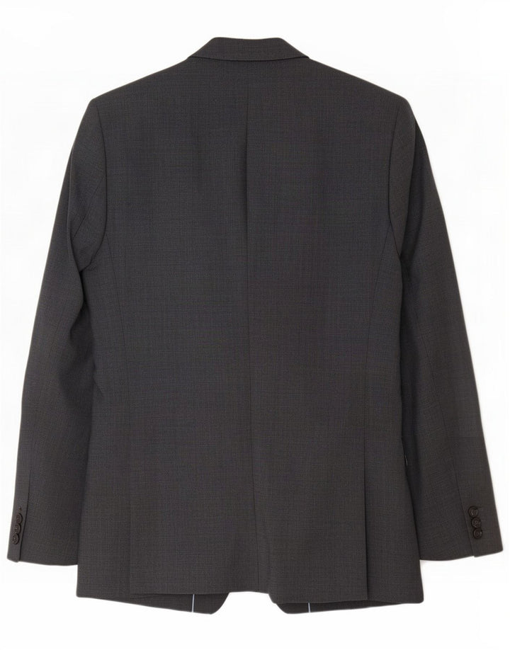 Marks & Spencer Męska marynarka slim fit, długa, zapinana na 2 guziki, UK 40, średni szary