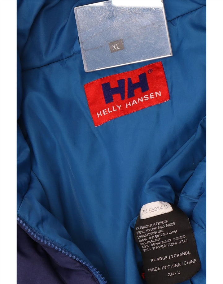 Męska ocieplana kurtka Helly Hansen UK 42 XL, niebieski nylon z blokami kolorów