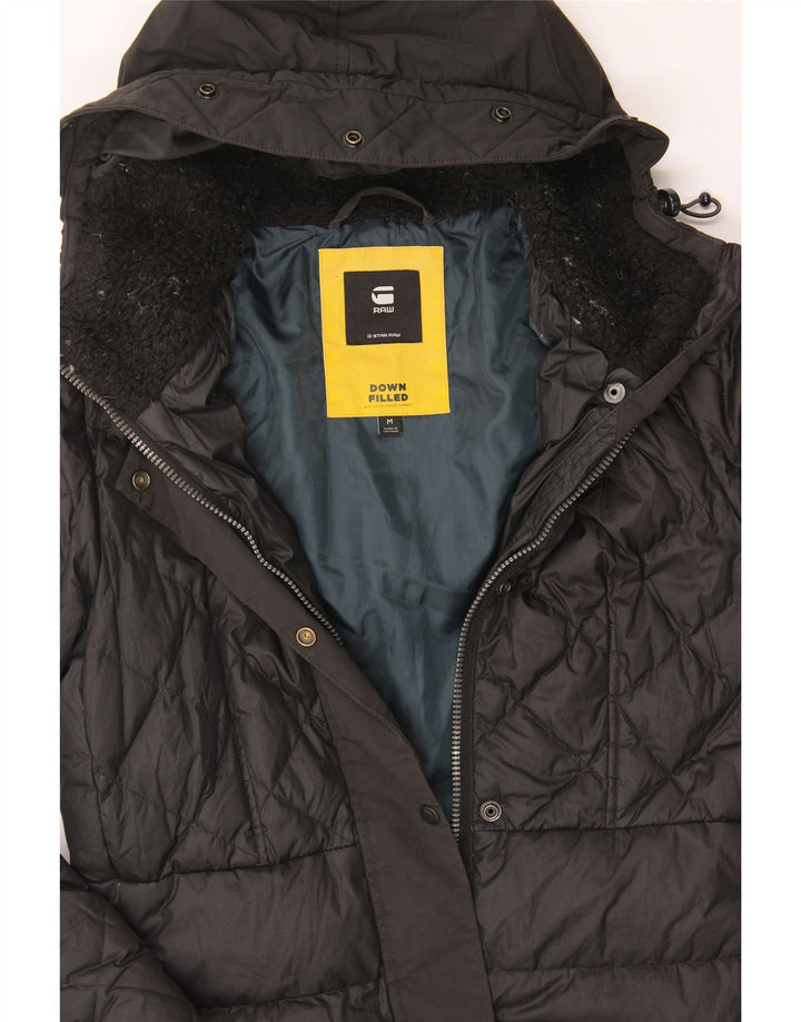 G-STAR Womens Hooded Padded Jacket UK 14 Medium Black Polyester Vintage G-Star and Second-Hand G-Star from Messina Hembry 