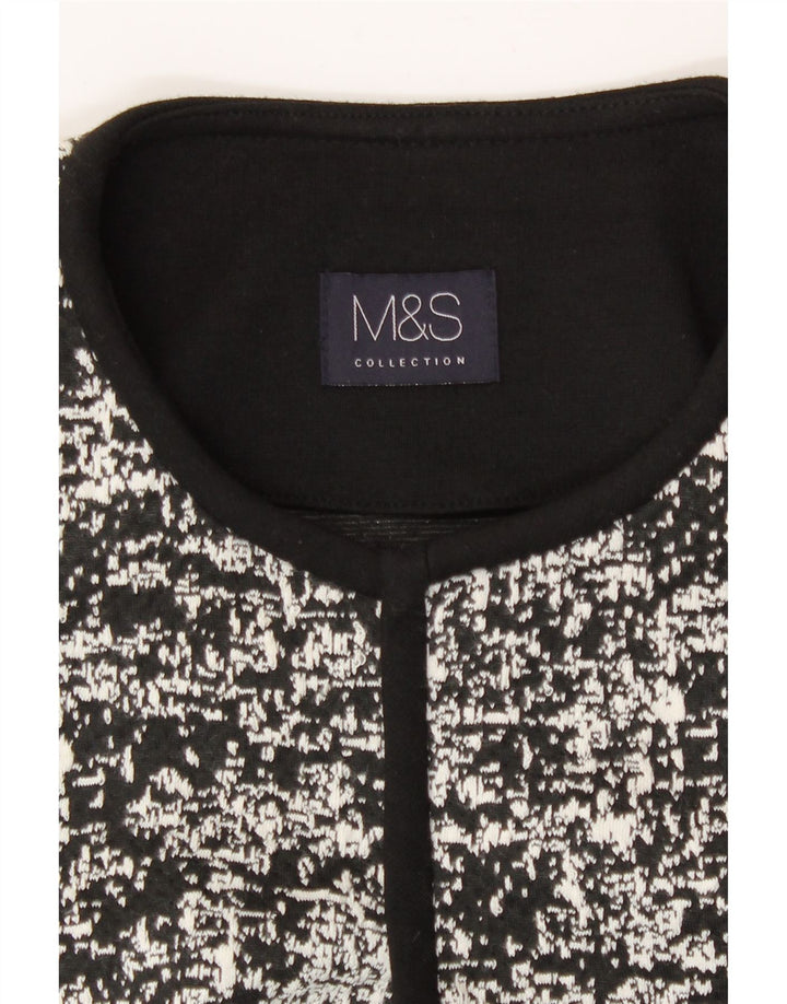 Marks & Spencer Damski sweter bolerko UK 10, mały, czarny, geometryczny