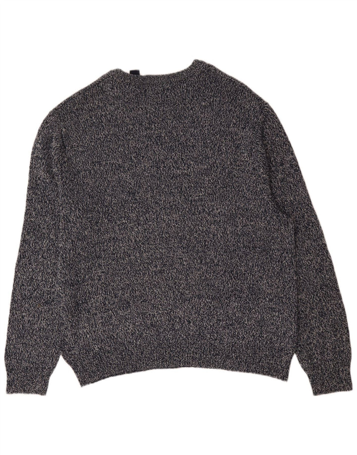 Męski sweter z wycięciem pod szyją Chaps 2XL, granatowy, bawełniany w cętki