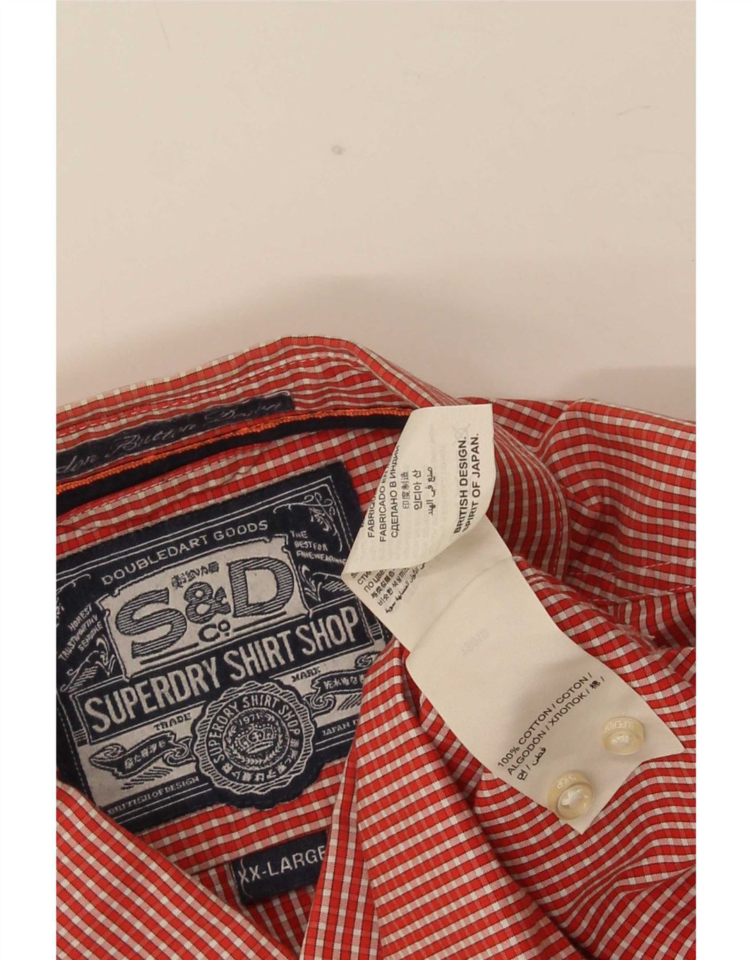 Koszula męska Superdry 2XL, bawełniana czerwona kratka