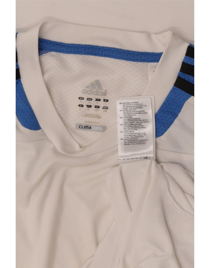 Adidas Męska kamizelka Climacool Top, duża, biała, poliestrowa z blokami kolorów