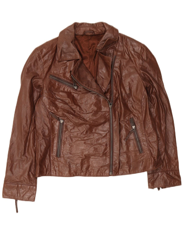 Kurtka skórzana damska C&A UK 18 XL, brązowa