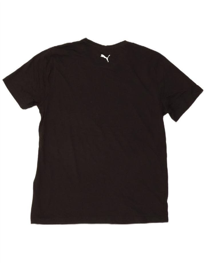 Męski T-shirt z grafiką Puma, duży, czarny, bawełniany
