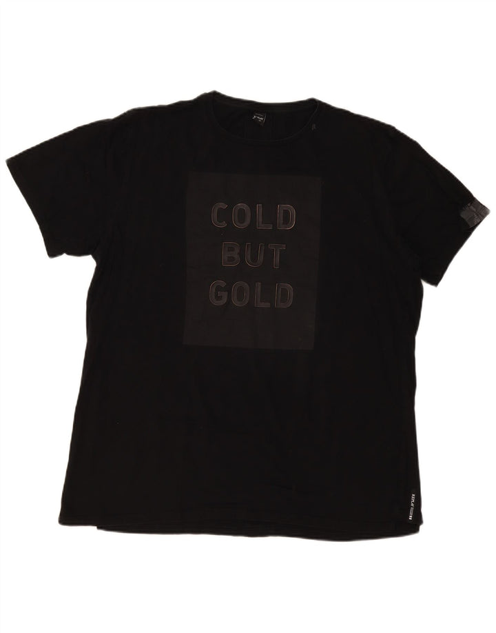 Męski T-shirt z grafiką Replay, XL, czarny