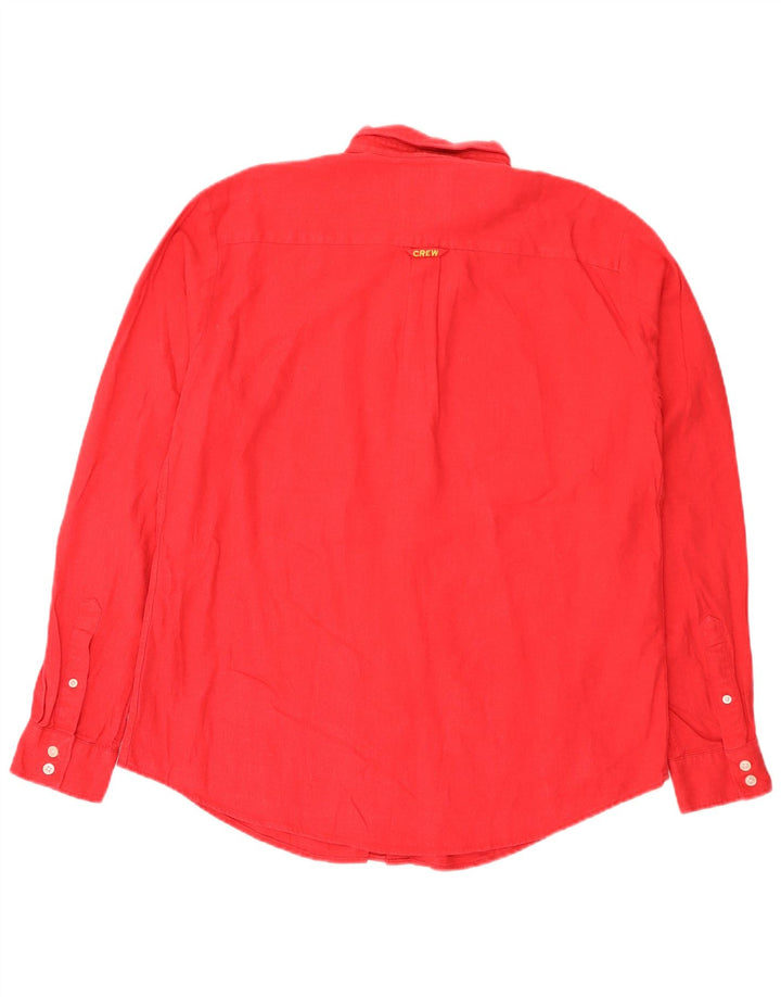 Crew Clothing Koszula męska duża czerwona lniana