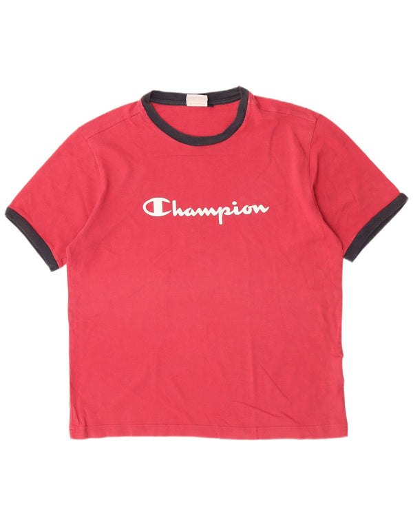 Męski T-shirt Champion z grafiką, duży, czerwony, bawełniany