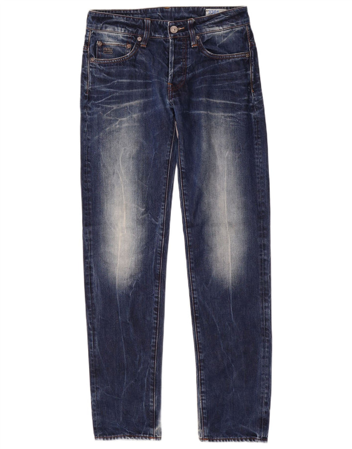 G-Star Męskie 3301 Slim Jeans W28 L32 Niebieska bawełna