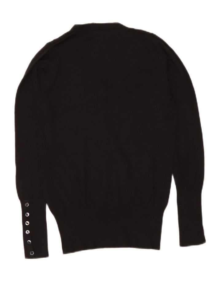 Sweter damski Zara z dekoltem w kształcie litery V, UK 10, mały, czarny