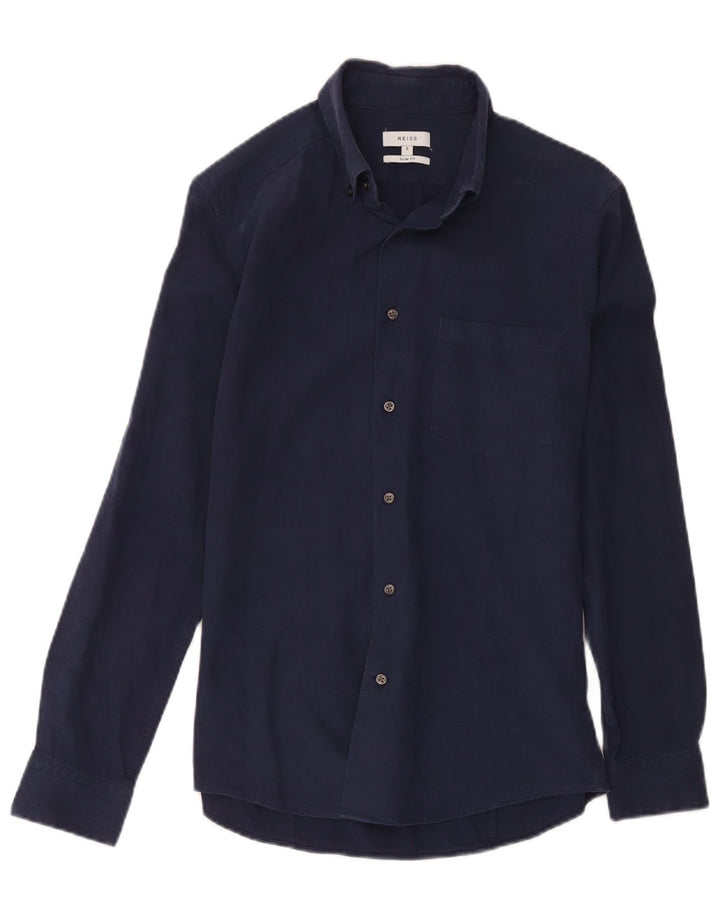 Koszula męska Reiss Slim Fit, mała, granatowa