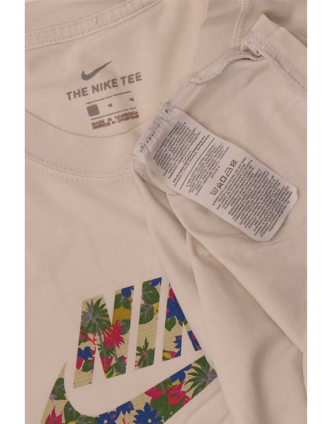 Męska koszulka z grafiką Nike, średnia, biała bawełna