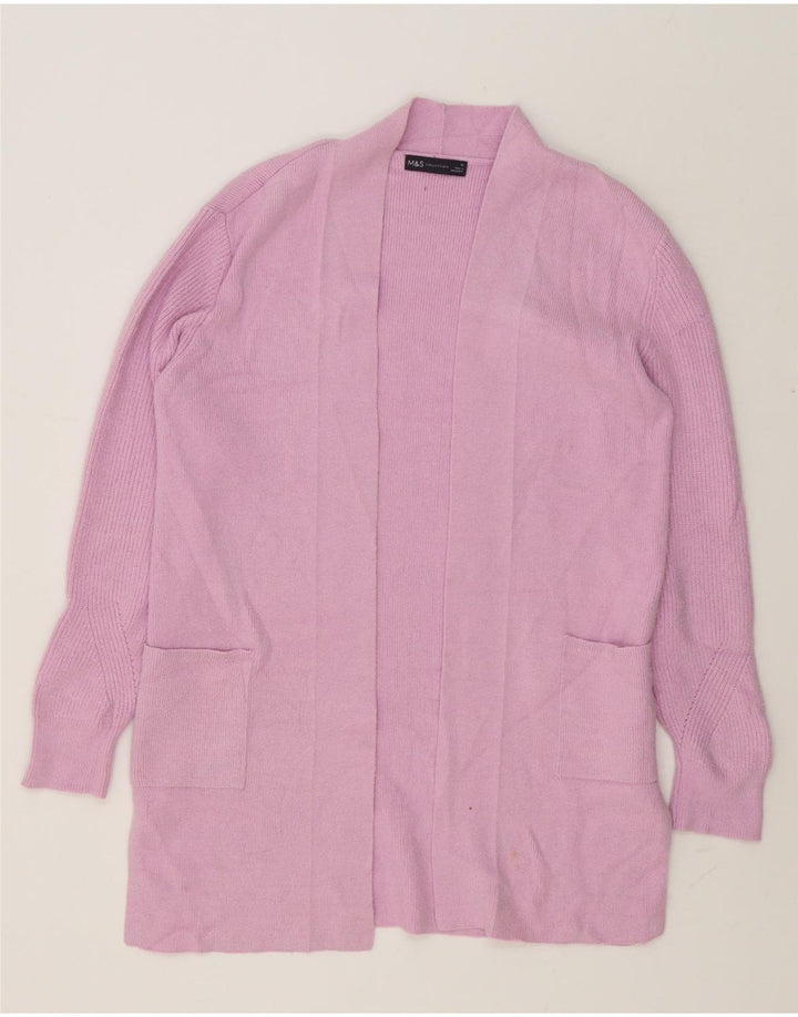 Marks & Spencer Damski sweter rozpinany o długim kroju, UK 12, średni róż