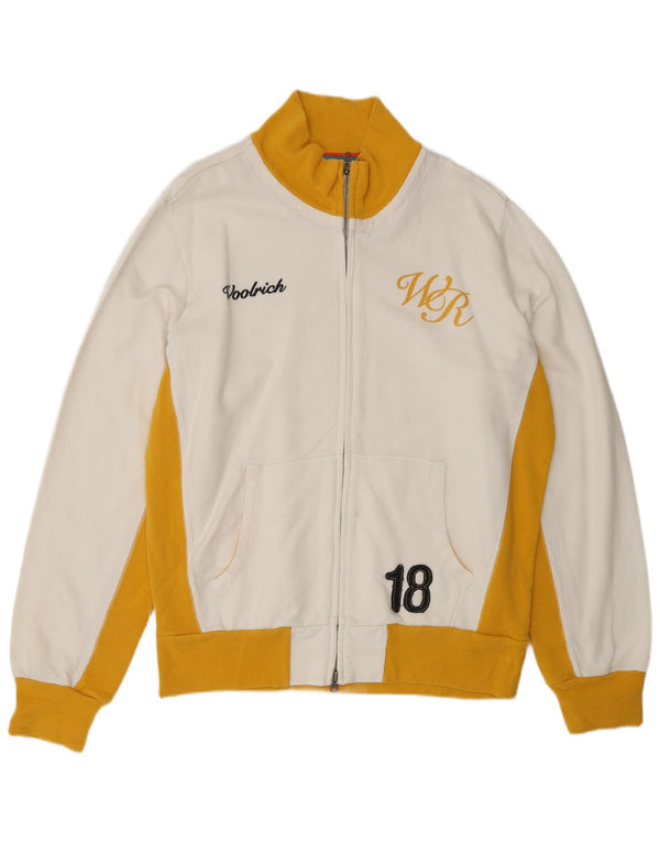 Męska kurtka dresowa WOOLRICH z grafiką XL, biała, bawełniana w bloki kolorów