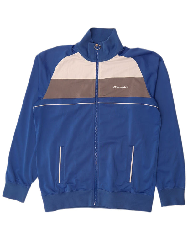 Champion Mens Tracksuit Top Jacket XL Blue Colourblock