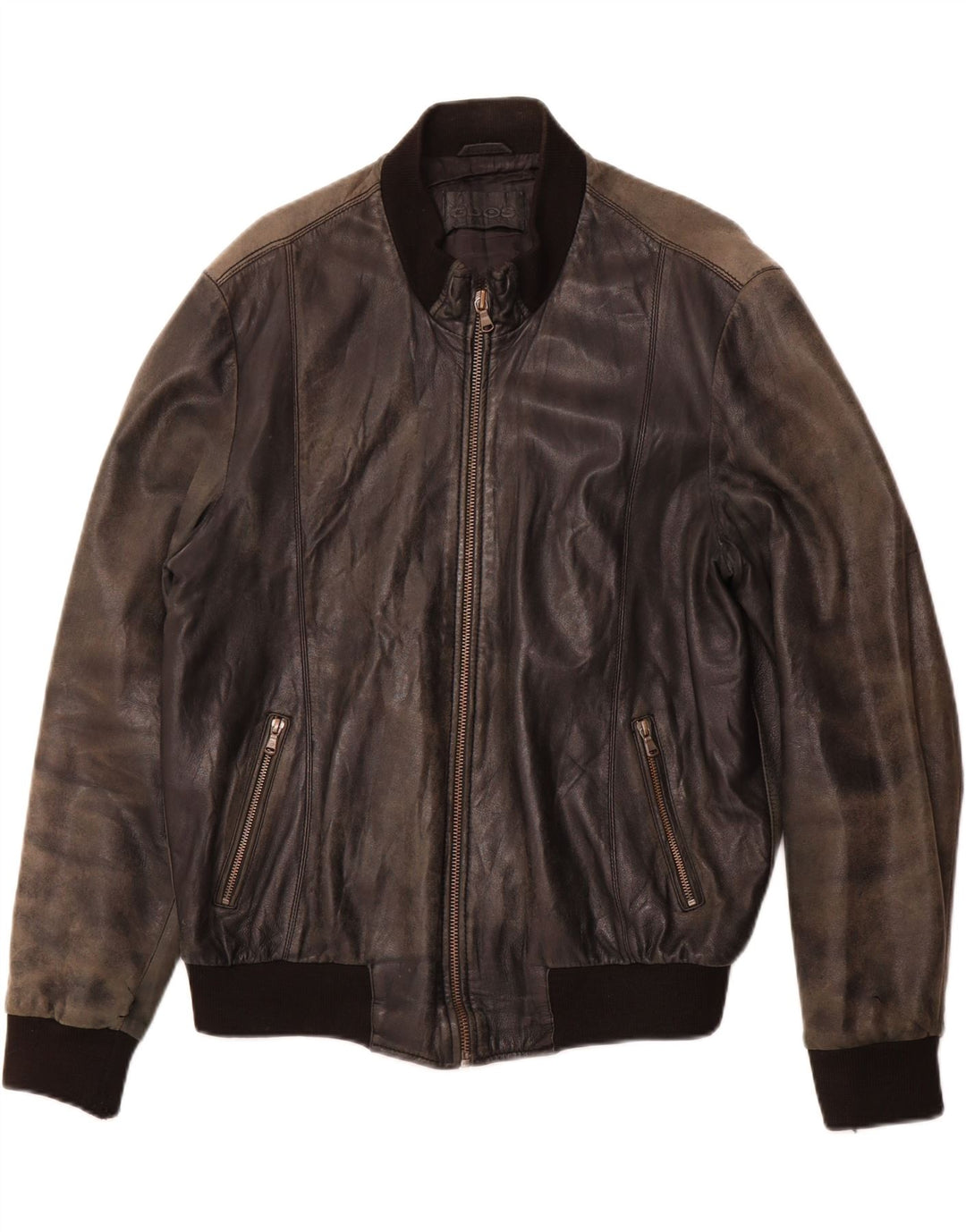 Męska kurtka skórzana VINTAGE UK 38, średnia czarna