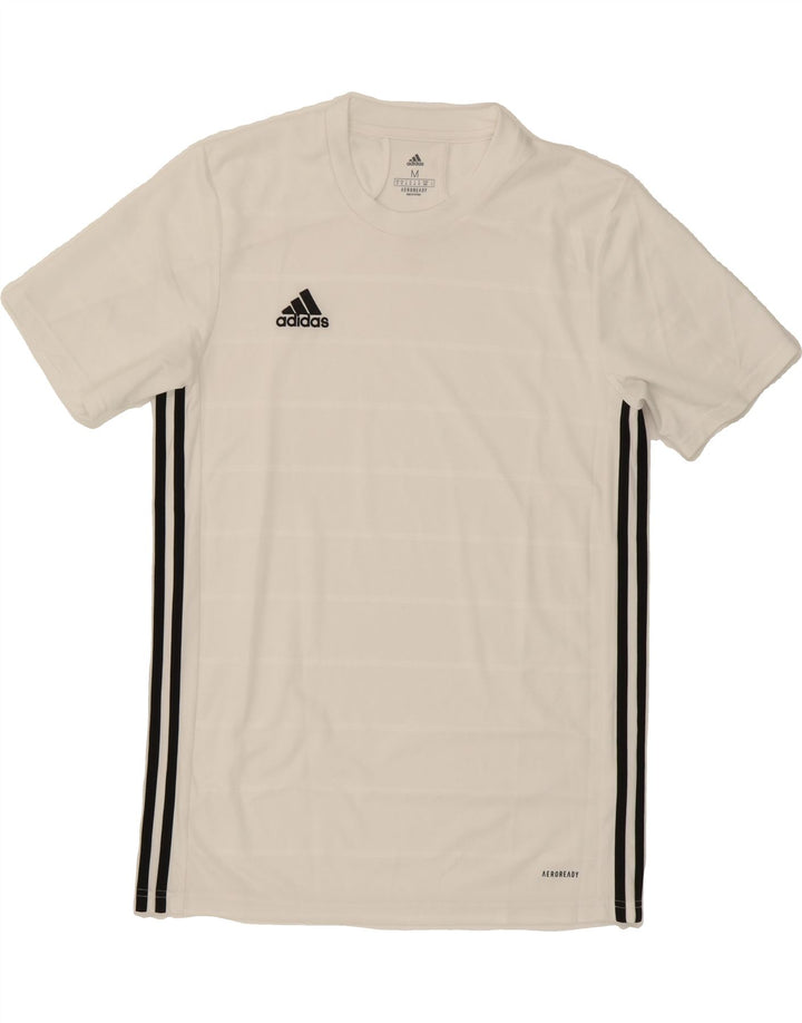 ADIDAS Mens Aeroready T-Shirt Top Medium White Vintage Adidas and Second-Hand Adidas from Messina Hembry 