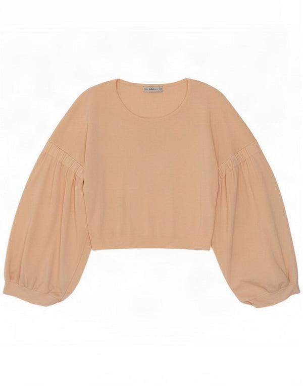 Krótka bluzka damska Zara z długim rękawem Top UK 10 Small Pink