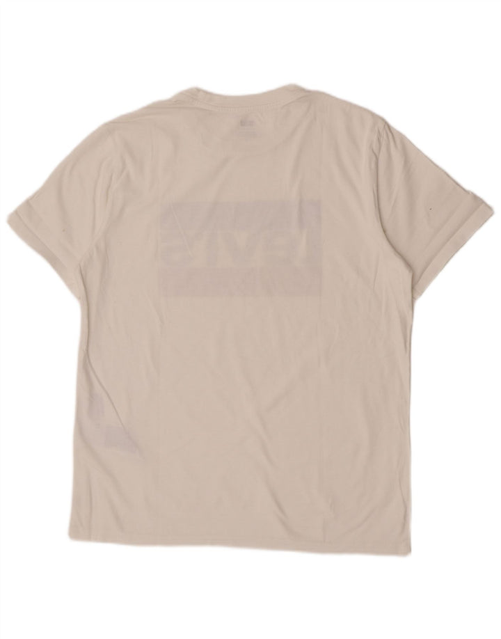Męska koszulka z grafiką Levi's, średnia, biała bawełna
