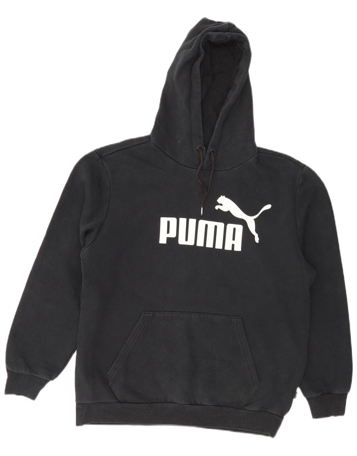 Męski sweter z kapturem Puma z grafiką, średni czarny, bawełniany
