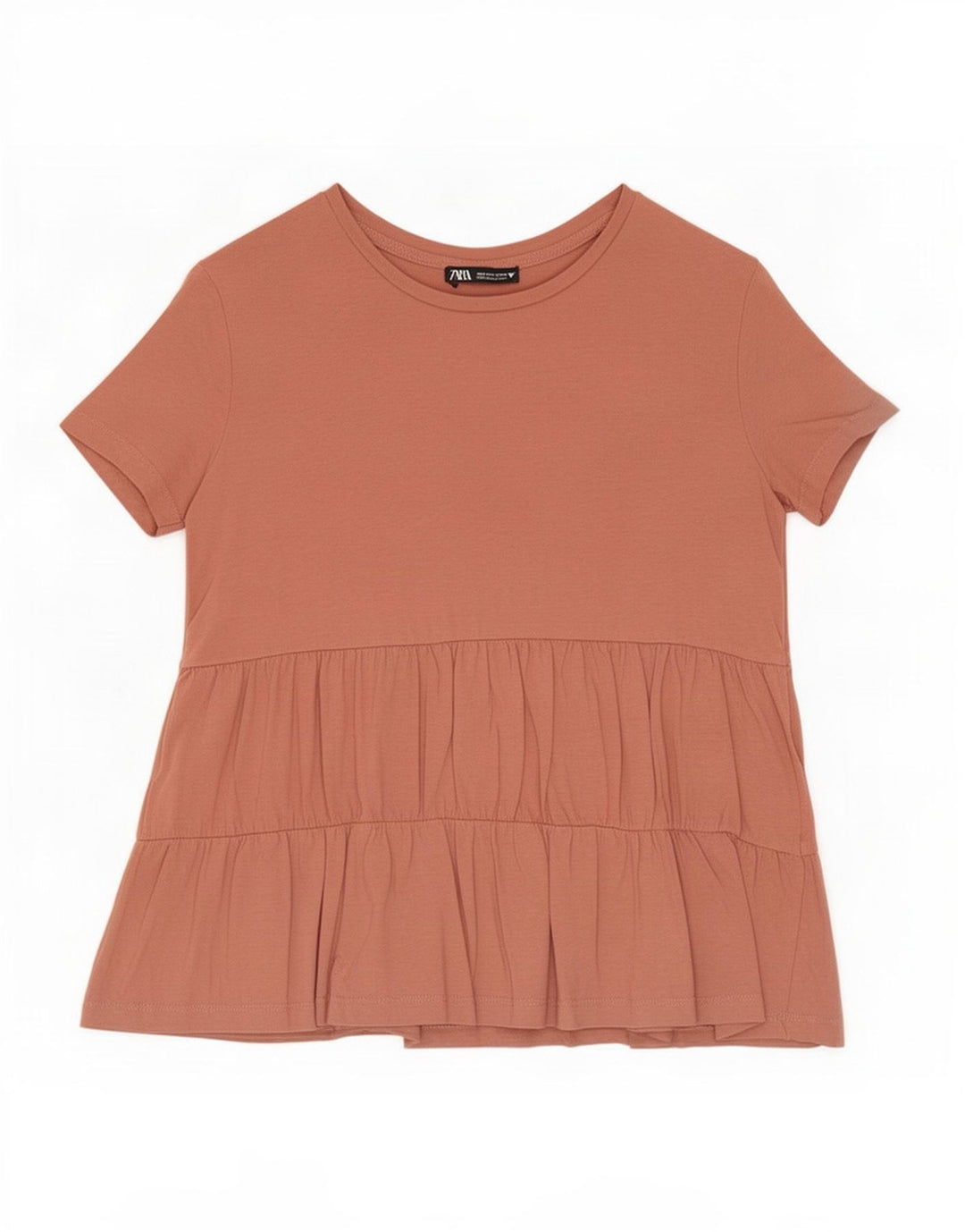 Damska bluzka z krótkim rękawem Zara Top UK 10 Small Brown