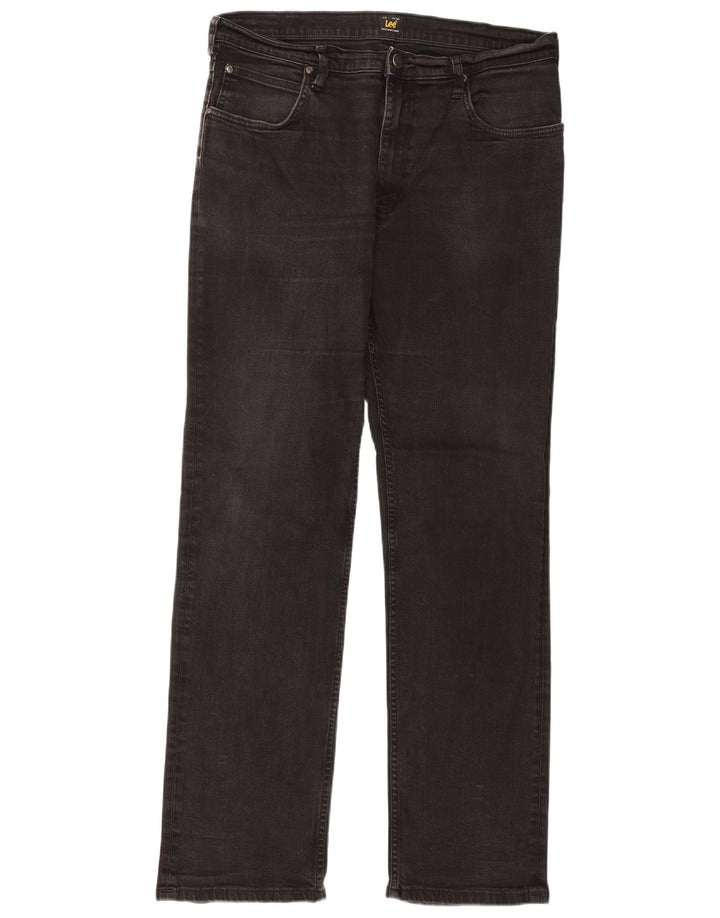 Damskie jeansy Lee Brooklyn Straight W36 L34 Czarne bawełniane