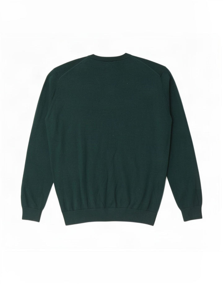 Męski sweter Lacoste z dekoltem w kształcie litery V, rozmiar 6 XL, zielony